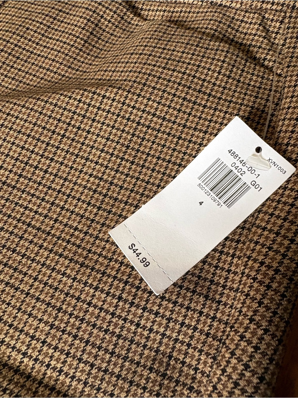 Old Navy Women's Brown Plaid Slim Pants - Picture 3 of 8